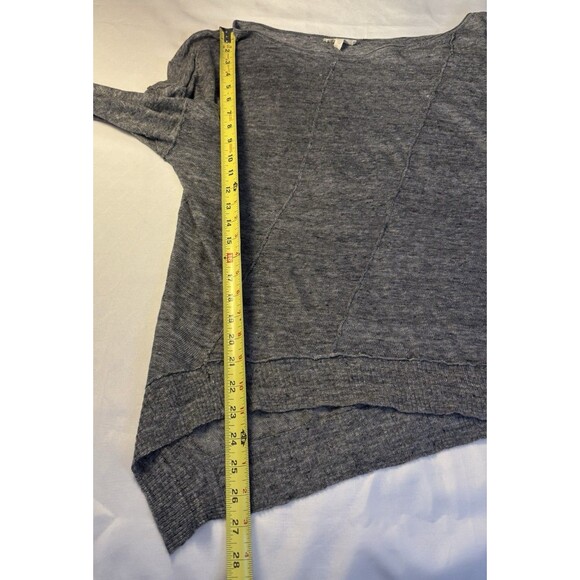 EILEEN FISHER Blue Delave Linen Lightweight Sheer Pullover Sweater XL Asymmetric - Picture 9 of 10